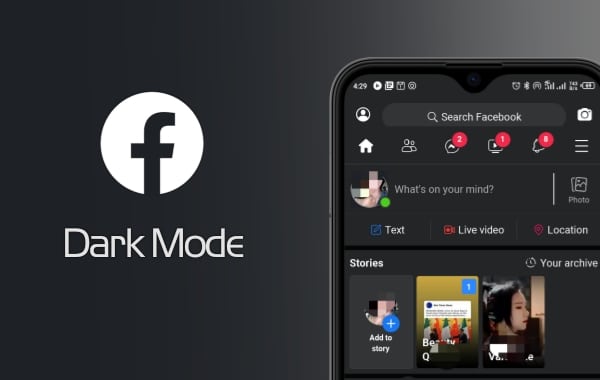enable Facebook dark mode
