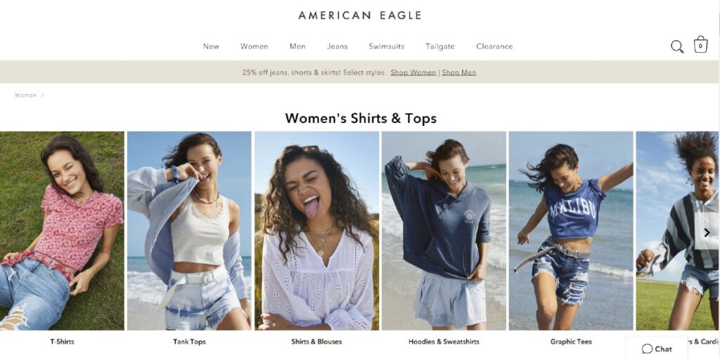 american eagle outfitters website