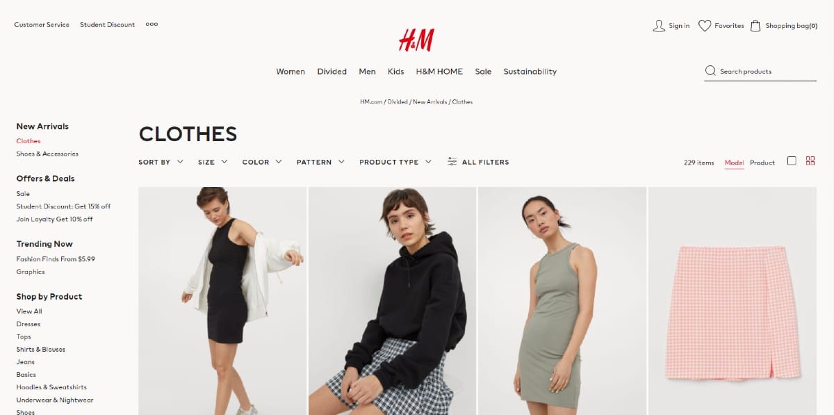 h&m website