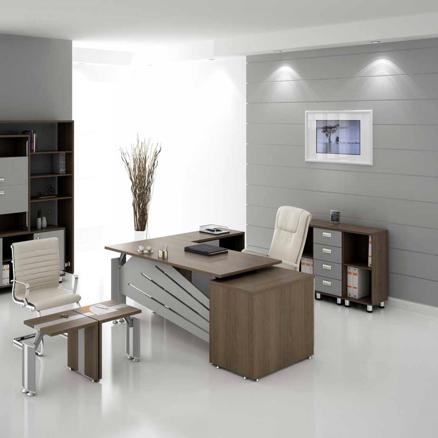 White Luxurious Office Background